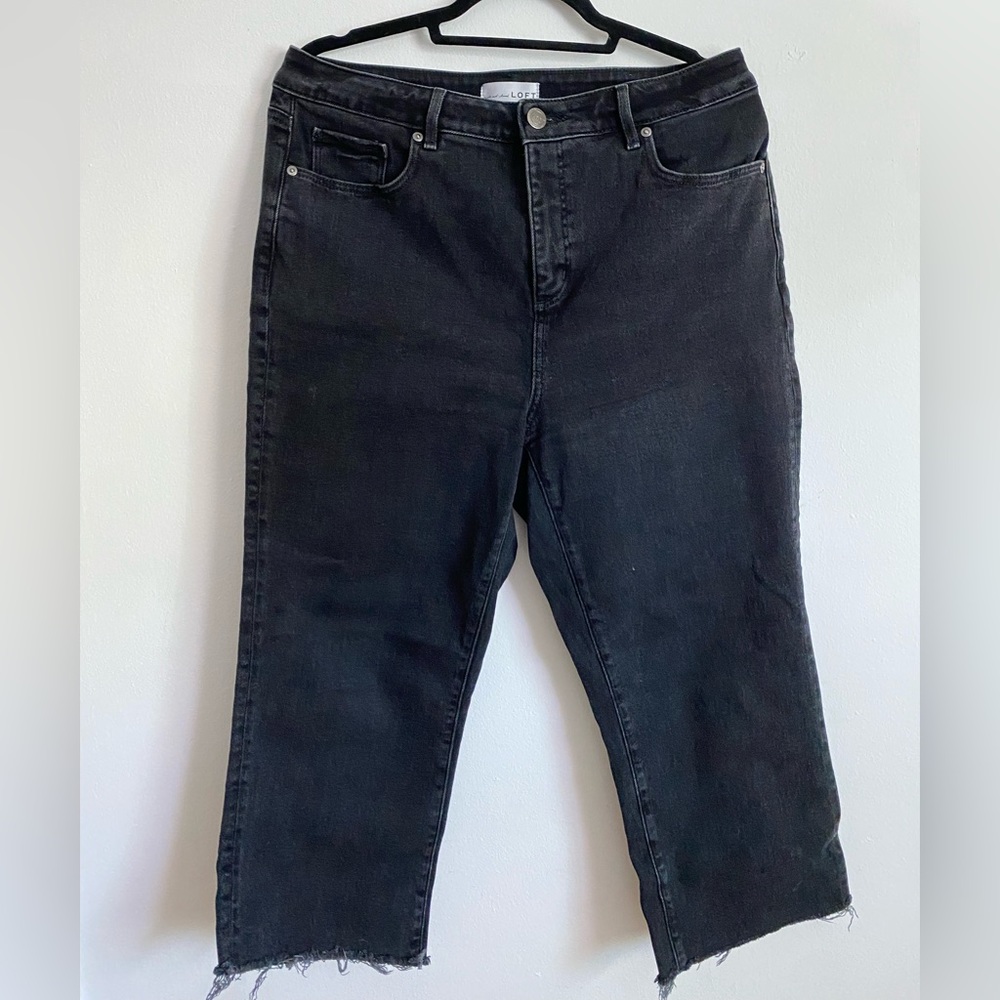 Loft Curvy High Waist Straight Leg Cropped Jeans